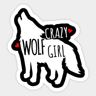 crazy wolf girl Sticker